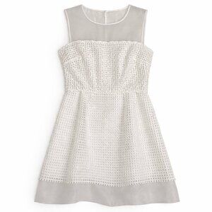 French Connection Glacier Wave Flare Dress | Mesh Illusion